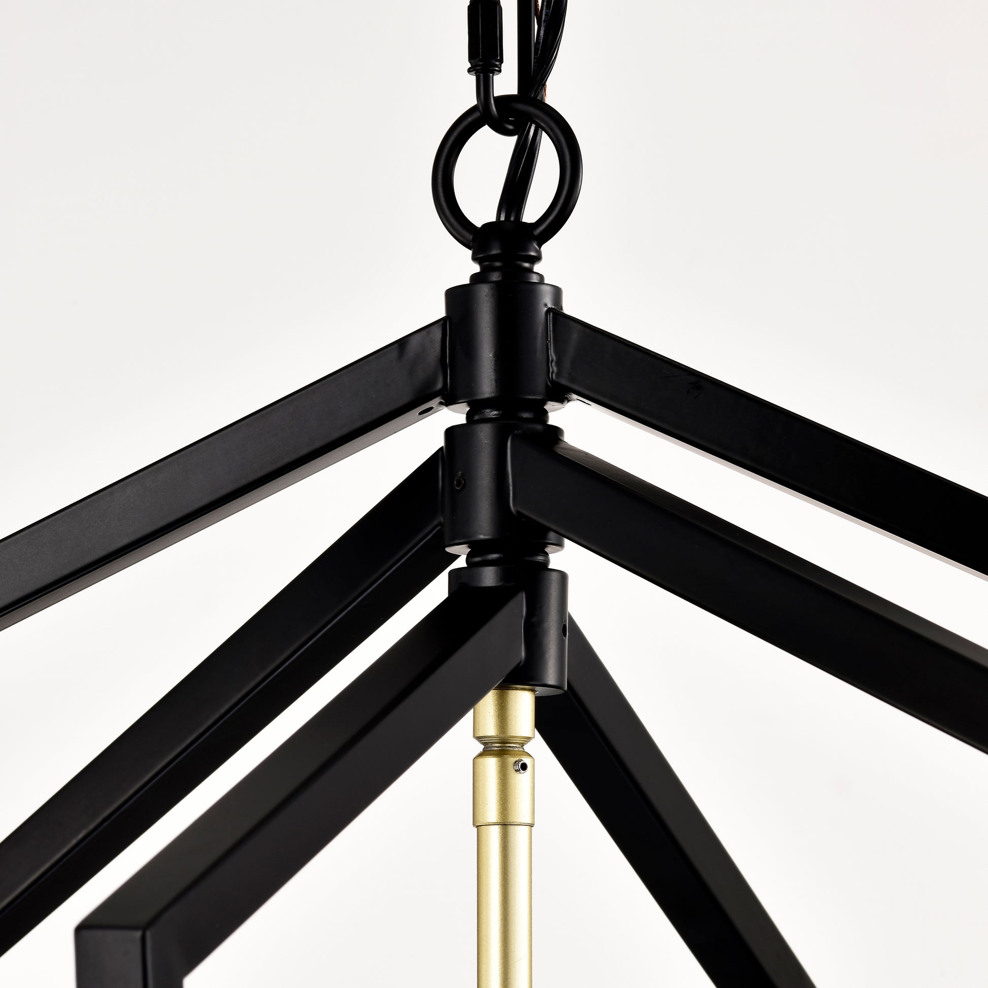 18.11" Matte Black Gold Chandelier For Dining Room, 4 Light Kitchen Chandelier Light Fixture Modern Metal Industrial Chandeliers For Farmhouse Entryway Living Room E12 Bulbs Not Included Matte Black Ceiling Lights American Design,Luxury,Modern,Vintage