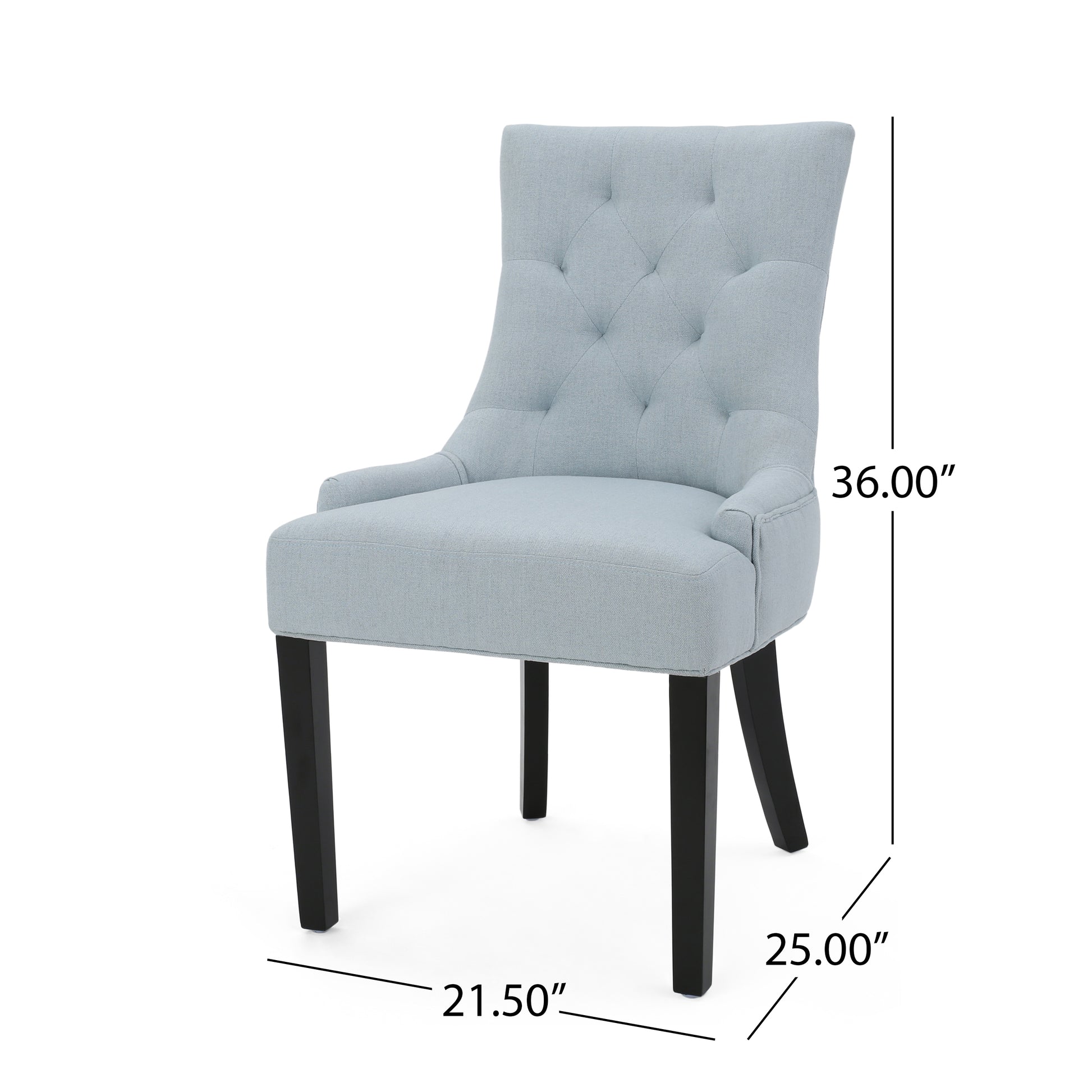 Cheney Dining Chair Kd Light Blue Wood Fabric