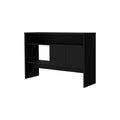 Bylas Console Table In Melamine With Two Doors Y Open Storage, Black Black Primary Living Space Modern Particle Board Melamine