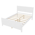 Wood Platform Bed Frame With Headboard, Mattress Foundation With Wood Slat Support, No Box Spring Needed, Full Size, White Box Spring Not Required Full White Wood Solid Wood Mdf