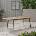 Outdoor Acacia Wood Expandable Dining Table, Gray Grey Acacia Wood