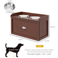 Pawhut Dog Feeding Station With Storage Drawer, Dog Food Storage Cabinet With 2 Removable Elevated Dog Bowls For Large Sized Dogs, Brown Brown Stainless Steel