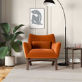 Brayden Mid Century Modern Burnt Orange Velvet Armchair Burnt Orange Brown Velvet Wood Solid Wood,Velvet