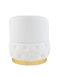 360 Degree Swivel Cuddle Barrel Accent Storage Chairs White Velvet