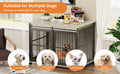 Furniture Dog Crate Sliding Iron Door Dog Crate With Mat. Grey,43.7''W X 30''D X 33.7''H Grey Dog Particle Board