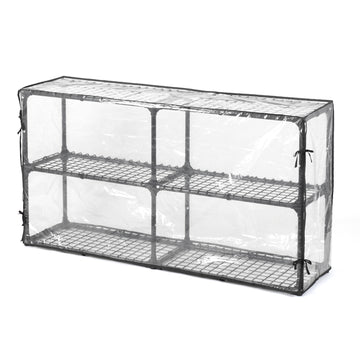 3 Shelf Wire Rack With Cover 2Pack Black Steel