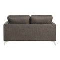 Elegant Modern Style 2Pc Sofa Set Brownish Gray Polished Microfiber Upholstery Sofa Loveseat Set Solid Wood Living Room Furniture Silver Finish Metal Legs Brown Microfiber Wood Primary Living Space Modern Solid Wood 5 Seat