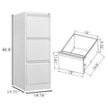 3 Drawer File Cabinet With Lock Metal Vertical File Storage Cabinet Office Home Steel Vertical File Cabinet For A4 Legal Letter Size Narrow File Cabinet Locked,Assembly Required Filing Cabinets 3 4