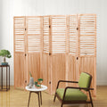 82.8'' W X 65'' H 6 Panel Solid Wood Folding Room Divider, Natural Natural Solid Wood