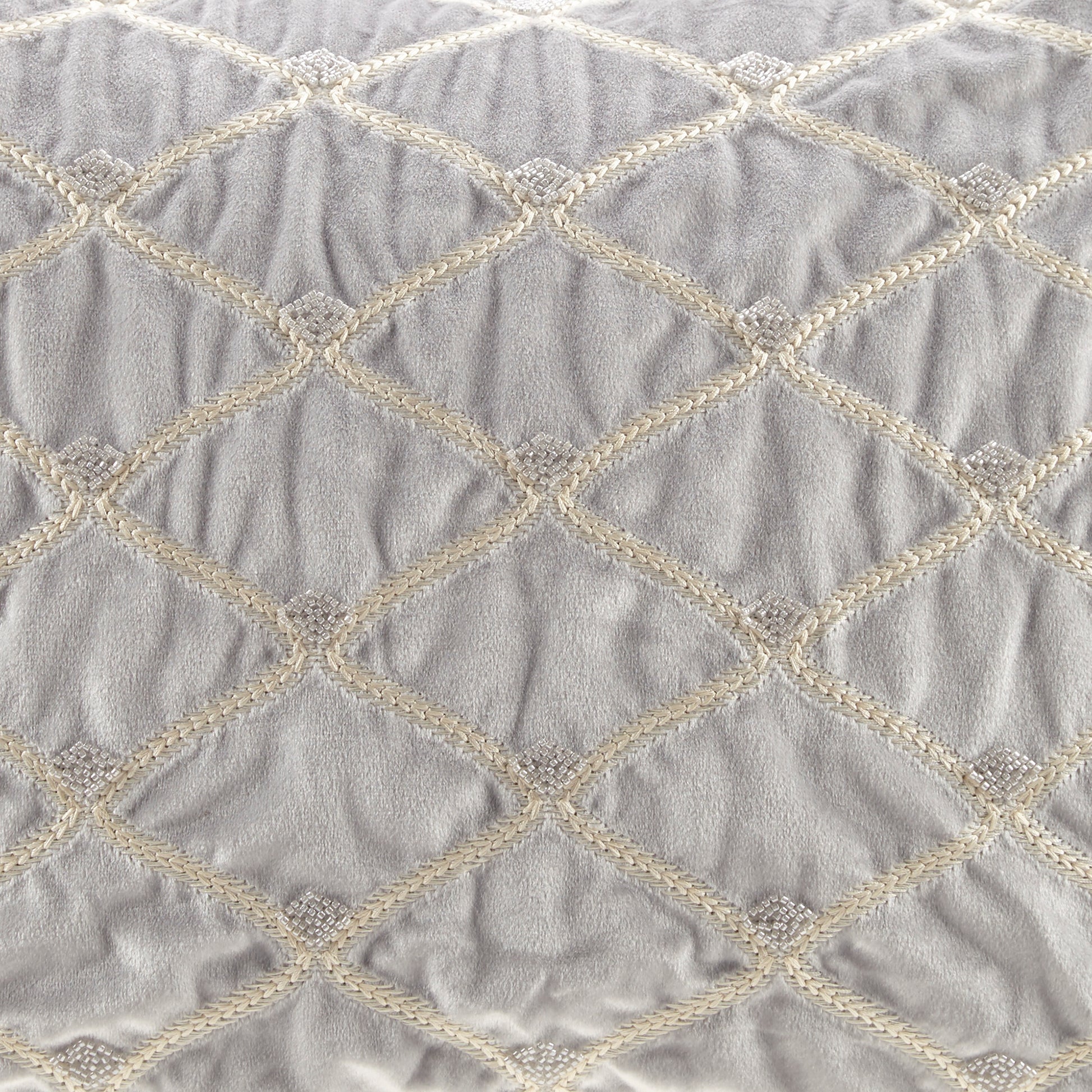 Oblong Decor Pillow Silver 22X15" Silver Cotton