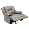 Home Theater Recliner Set Manual Recliner Chair With A Led Light Strip Two Built In Cup Holders For Living Room,Bedroom, Grey Grey Foam Pu