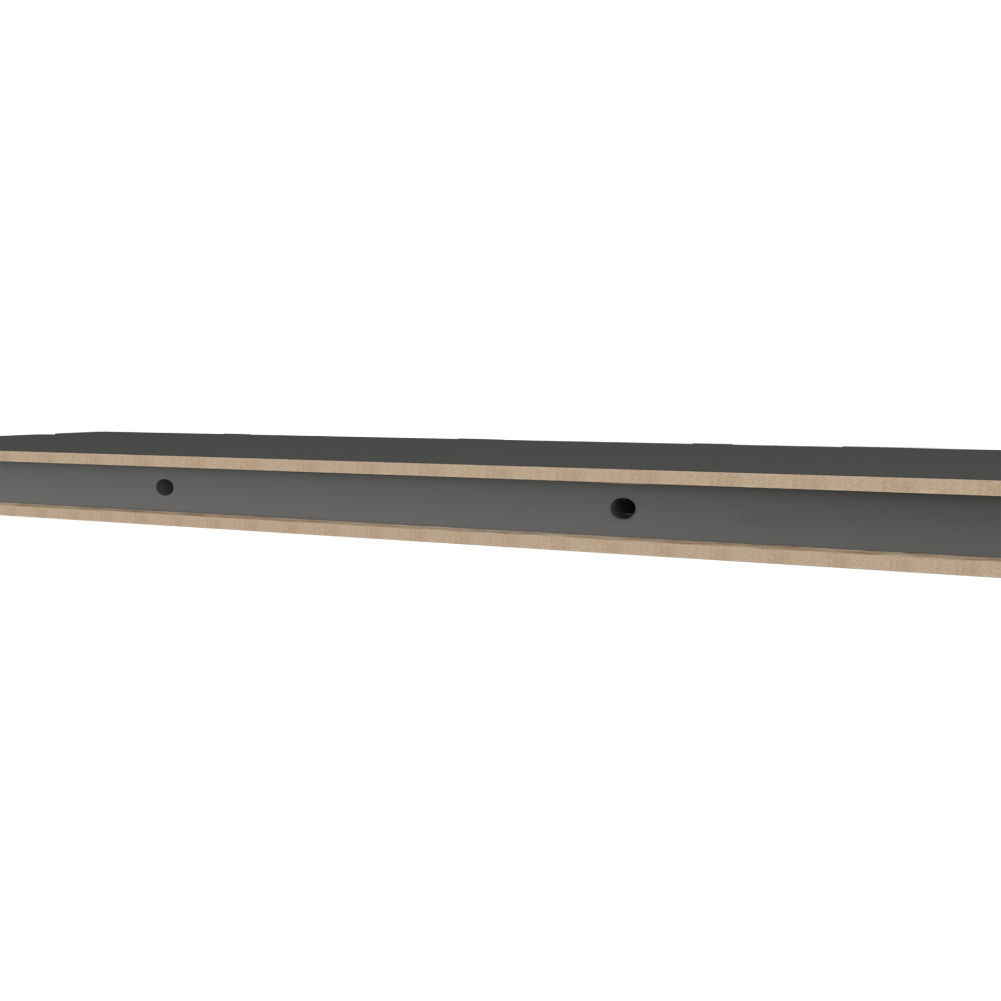 Iva Floating Shelf In Melamine X2, Matt Grey Matte Gray Primary Living Space Modern Particle Board Melamine