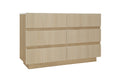 Fluted 6 Drawers Dresser ,Double Dresser Chest Of Drawers, 47.24