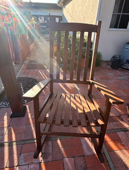 Acacia Indoor Rocking Chair, Outdoor Solid Wood Patio Furniture Style Light Brown Light Brown Acacia Wood