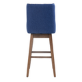 Coolmore Bar Stools Set Of 2 Counter Height Chairs With Footrest For Kitchen, Dining Room And 360 Degree Solid Wood Legs Swivel Bar Stools Set Of 2 Navy Linen Navy Foam Linen