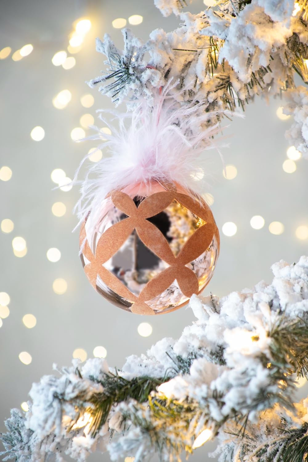 D4.7" Christmas Ball Ornaments, Glass Decorative Hanging Ball Christmas Tree Ornaments For Holiday Party Decorations, Set Of 4 Pink Glass