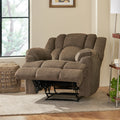 Massage Recliner Brown Fabric