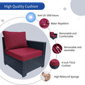 Outdoor Garden Patio Furniture 7 Piece Pe Rattan Wicker Cushioned Sofa Sets And Coffee Table, Patio Furniture Set Outdoor Couch Outdoor Couch Patio Furniture Outdoor Sofa Patio Couch Yes Complete Patio Set Red Seats 6 Weather Resistant Frame Water