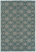 Contemporary, Transitional, Geometric, Textured, High Low Cut & Loop 2' X 3' Rectangle Throw Rug Teal Polypropylene