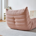 Teddy Fabric Fireside Chair, Lazy Floor Sofa Couches,Modern Armless Floor Lounge Chair, Comfy Accent Bean Bag Couch, Single Corner Chair Sofa For Living Room Bedroom Salon Office, 1Seat Pink Foam