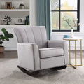 Light Grey Rocking Chair With Track Arm Cushion Solid Light Grey Primary Living Space Foam Rocking Chairs Solid Back Lvl