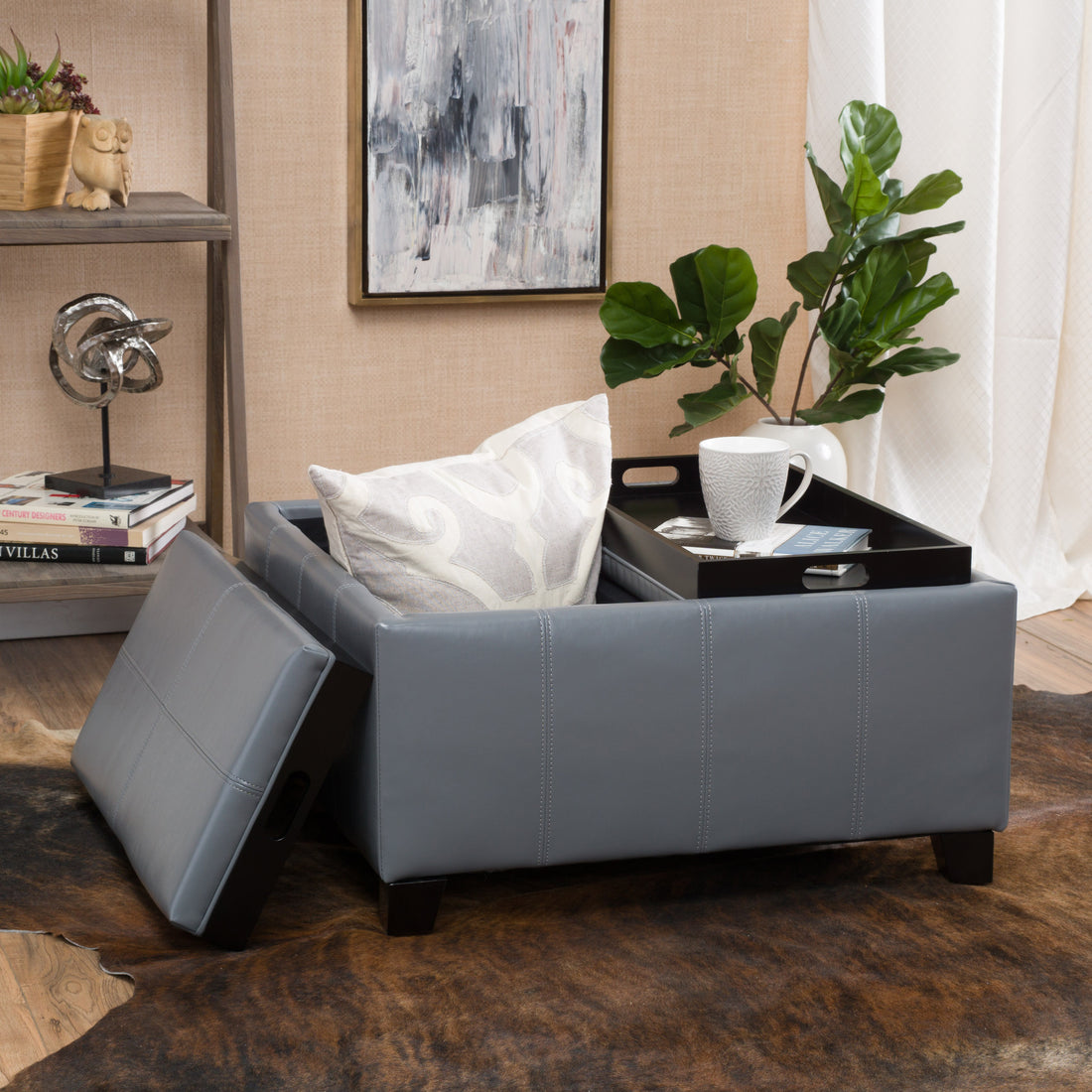 Mansfield Ottoman Beacon Grey Pu