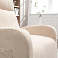 Jiada Upholstered Swivel Glider.Rocking Chair For Nursery In Beige.Modern Style One Left Bag Beige Primary Living Space Foam Metal