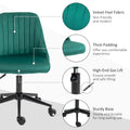 Vinsetto Mid Back Office Chair, Velvet Fabric Swivel Sop Shape Computer Desk Chair For Home Office Or Bedroom, Green Green Polyester