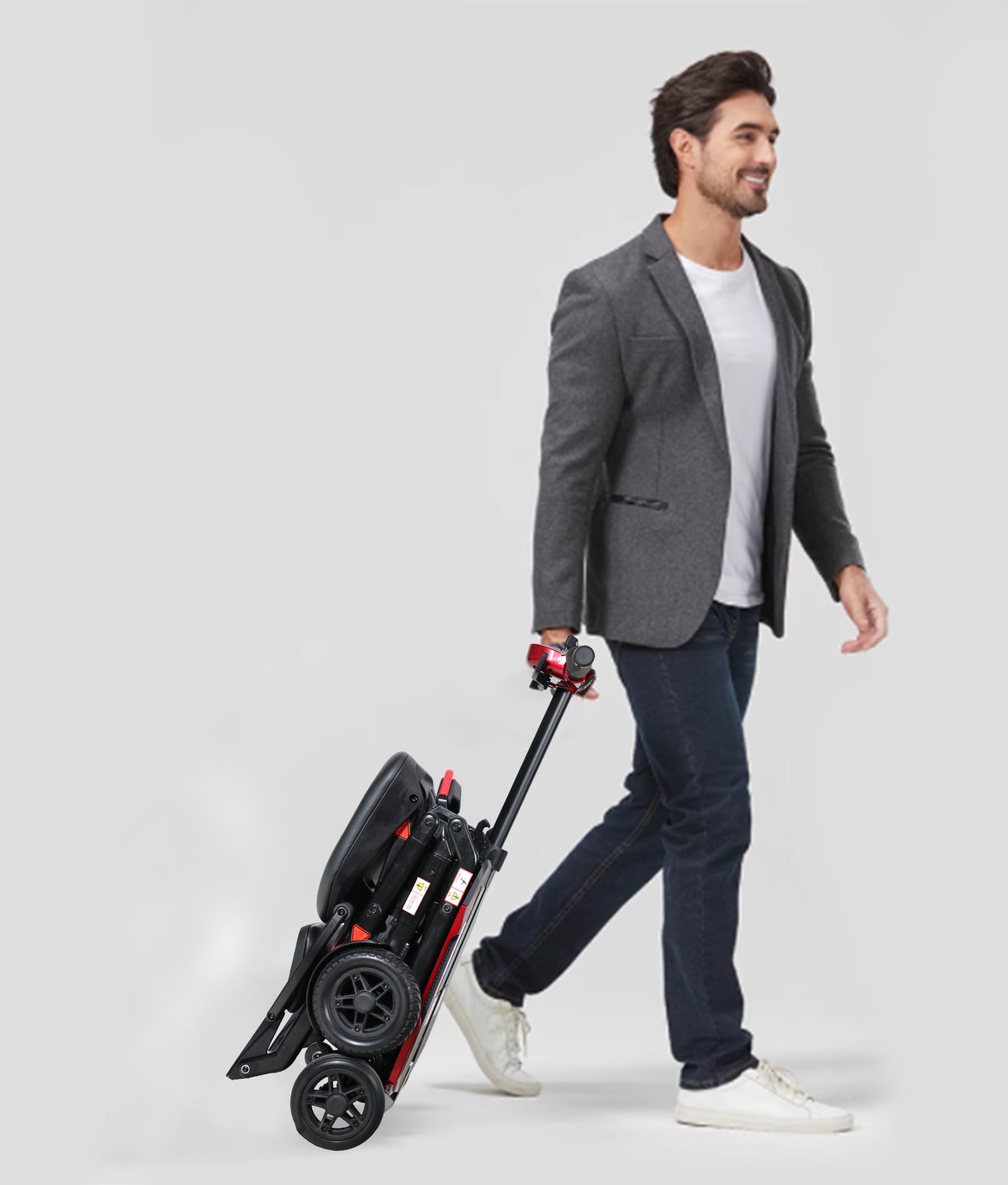 S3121 Electric Folding Mobility Scooter Red Abs,Aluminium Alloy,Pvc,Rubber