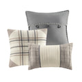 7 Piece Herringbone Comforter Set Neutral King King Multicolor Polyester