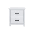 Vintage Two Drawer Wooden Nightstand, Simple And Generous, Large Storage Space,White White Particle Board Mdf