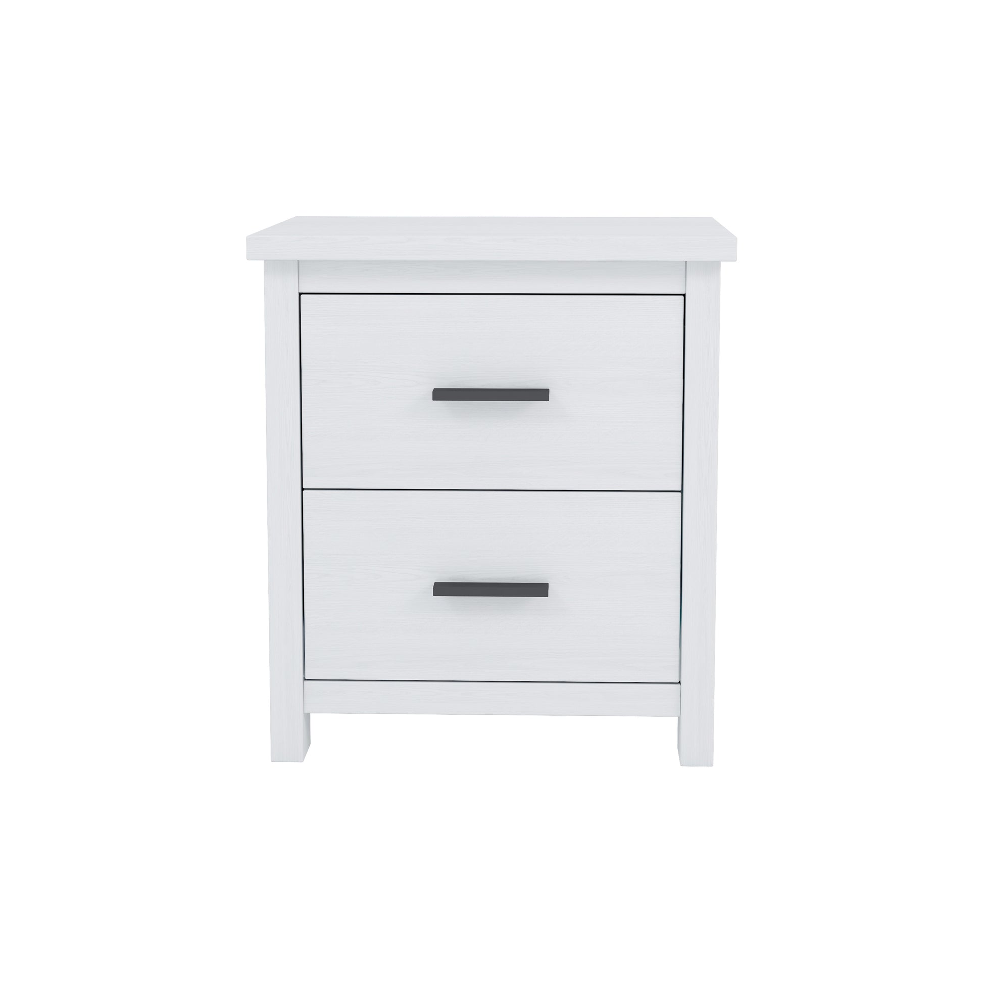 Vintage Two Drawer Wooden Nightstand, Simple And Generous, Large Storage Space,White White Particle Board Mdf