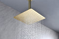 Rain Shower Head High Pressure Rainfall Showerhead Water Saving Brushed Gold Bathroom Stainless Steel