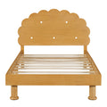 Kids Cookie Shaped Bed Frame For Boys & Girls,Twin Size Platform Bed, Walnut Box Spring Not Required Twin Walnut Wood Bedroom Contemporary,Cute,Modern Bed Frame Wood