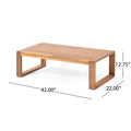 Paloma Seat Coffee Table Teak Beige Wood Waterproof Fabric