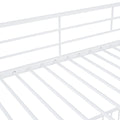 Twin Over Twin Size Metal Bunk Bed With Slide And Guardrails, White Twin White Metal