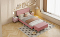 4 Pieces Bedroom Sets Queen Size Upholstered Bed Frame With Modern Corduroy Storage Ottoman And Nightstands,Pink Queen Pink 4 Piece Set Wood