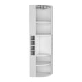 Oban Corner Bar Cabinet With Five Shelveseight Bottle Cubbies And Steamware White White Kitchen Modern Particle Board