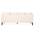 Mirod Comfy 3 Seat Sofa With Tufted Back And Arm, Modern For Living Room Beige Fabric 3 Seat