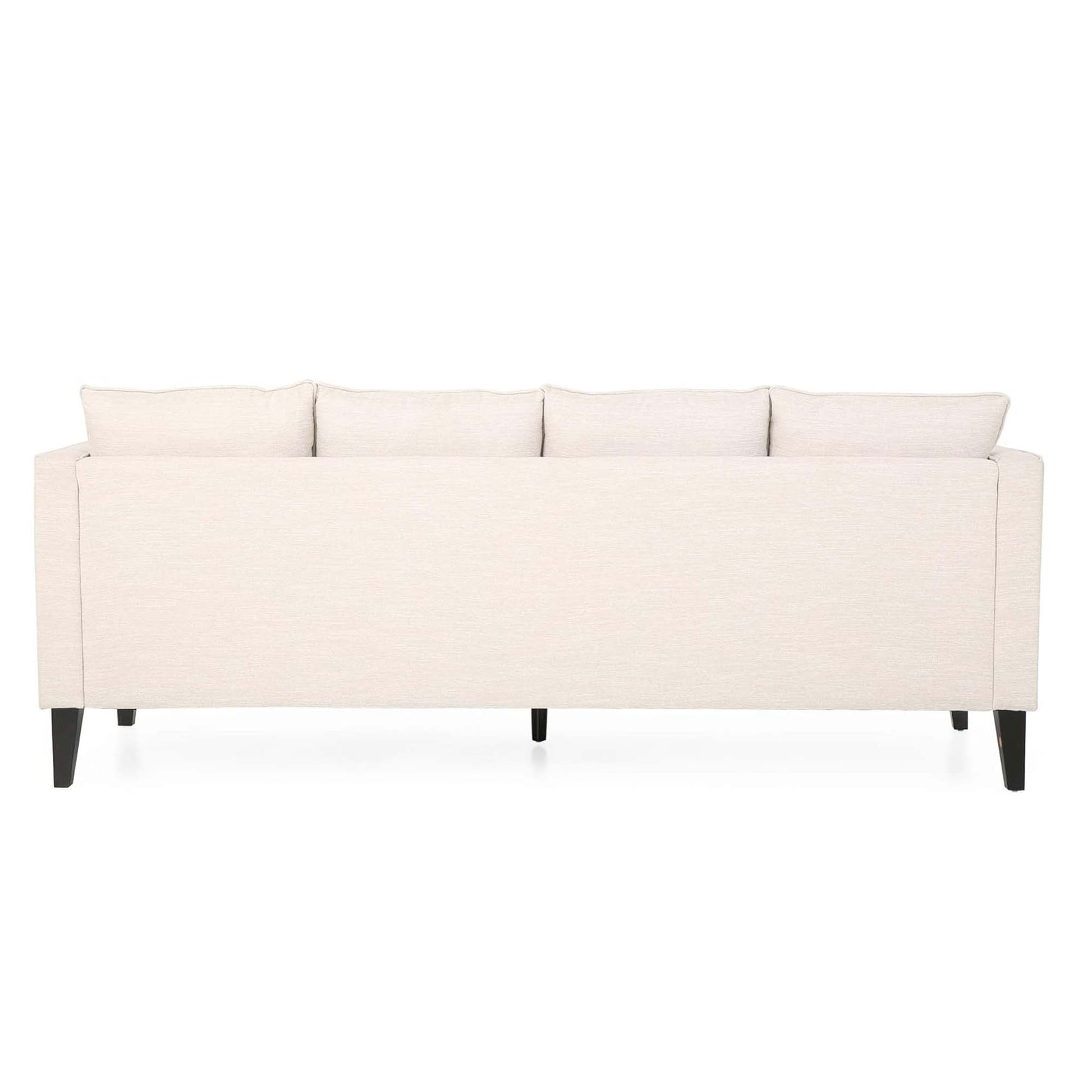 Mirod Comfy 3 Seat Sofa With Tufted Back And Arm, Modern For Living Room Beige Fabric 3 Seat