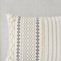 Cotton Printed Comforter Set With Chenille Ivory Full Queen Queen Ivory Cotton