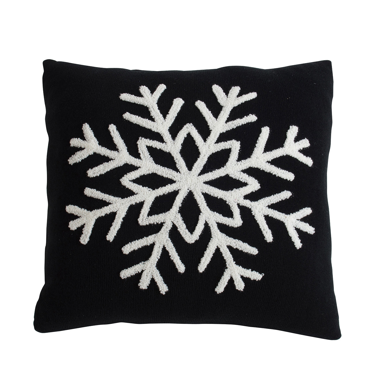 Set Of 2 18" Black Snowflake Pillow, For Christmas Halloween Holiday Decor Black White Acrylic,Polyester