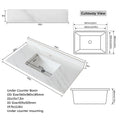 43 Inch Marble Vanity Top, White Vanity Top With Pre Drilled Faucet Holes, Bathroom Vanity Top With Undermount Rectangular Middle Sink And 4