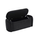 Coolmore Storage Ottoman,Bedroom End Bench,Upholstered Fabric Storage Ottoman With Safety Hinge, Entryway Padded Footstool, Ottoman Bench For Living Room & Bedroom Black Black Primary Living Space Foam Velvet