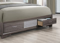 Ryder Sparkle Grey Full Bed Gray Solid Wood Mdf