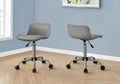 Office Chair, Adjustable Height, Swivel, Ergonomic, Computer Desk, Work, Juvenile, Grey Leather Look, Grey Metal, Contemporary, Modern Grey Foam Metal