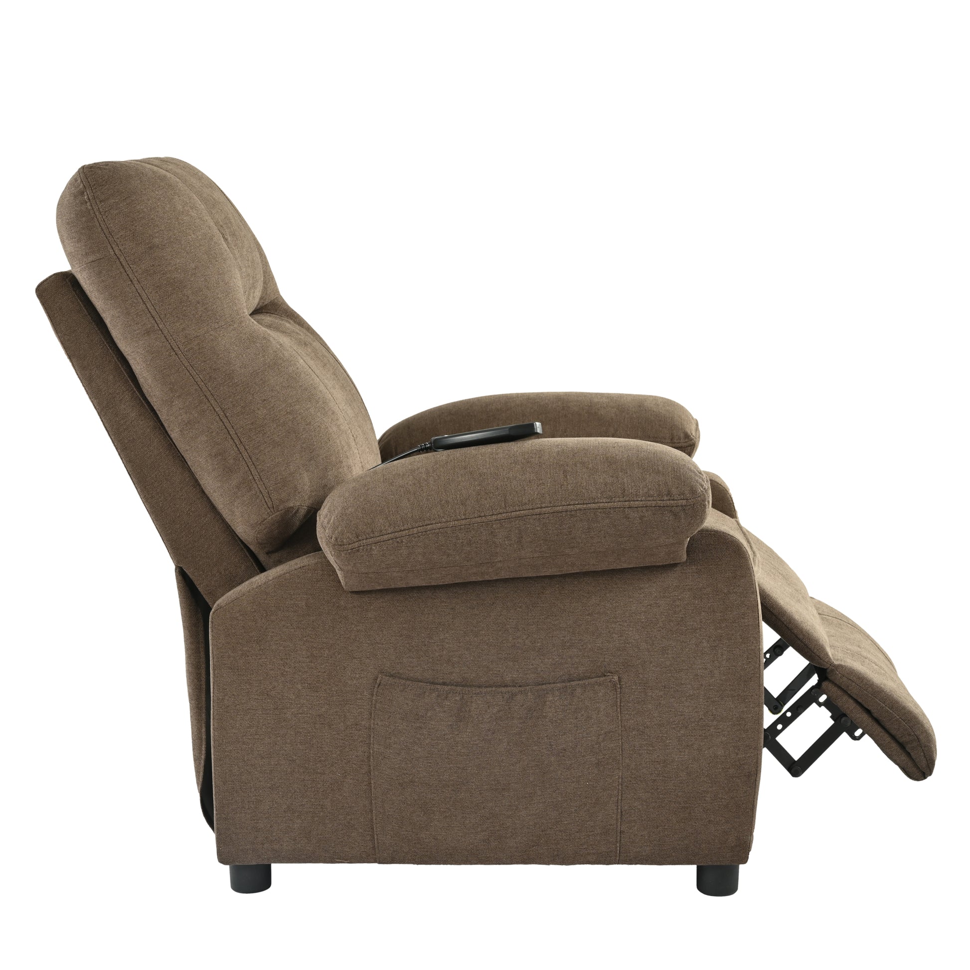 Recliner Chair With Message And Heater, Recliner Chair For Adult, Manual Control Message Chair Brown Steel