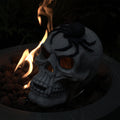 Demon Skull,Suitable For Outdoor Fireplace And Fire Pit, Halloween Decoration Black White American Traditional Magnesium Oxide