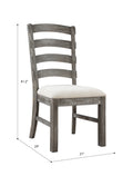 Rusti Brown Upholstered Dining Chairs, Set Of 2 Brown Solid Wood