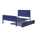 Blue Full Platform Bed Box Spring Not Required Full Blue Iron Bedroom Contemporary Slat Beds Metal